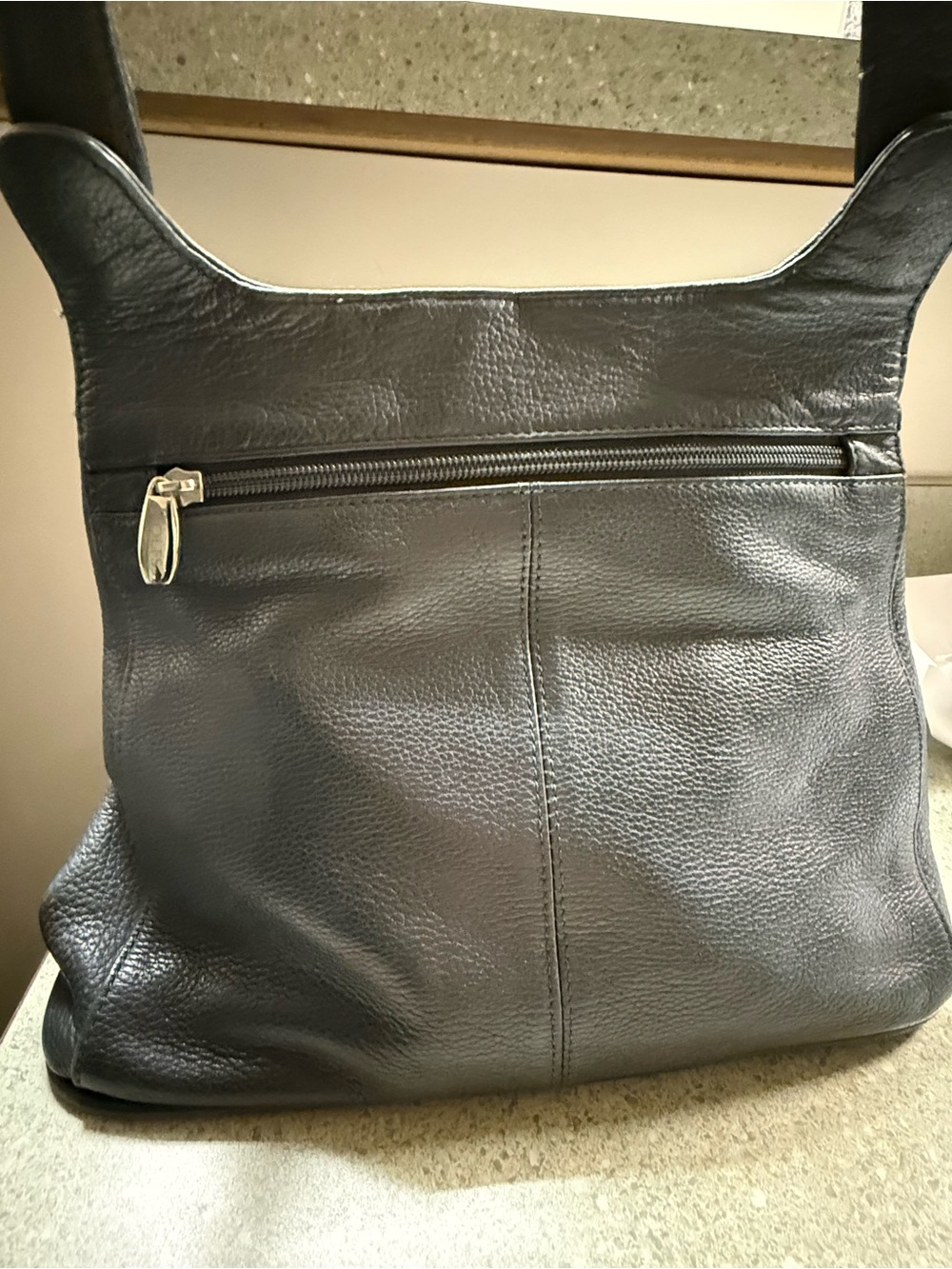 Rolfs Black Pebbled Leather Flap Shoulder Bag - Picture 10 of 11